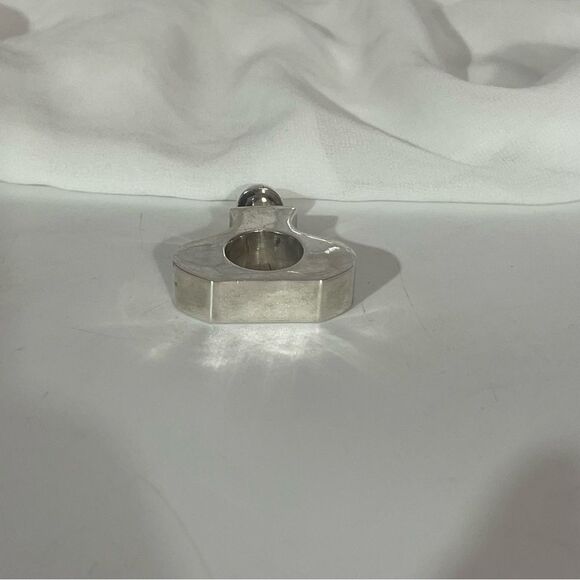 RARE! Sterling Silver Mexico 1970 Taxco Modernist Perfume Bottle - Picture 4 of 13